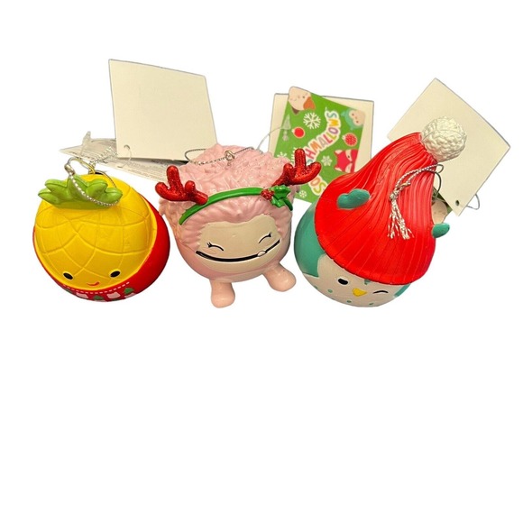 New Lot Of 3 Kurt Adler Squish mallow Ornaments (Pineapple,Bigfoot &Owl) 2.5-3” - Picture 7 of 9